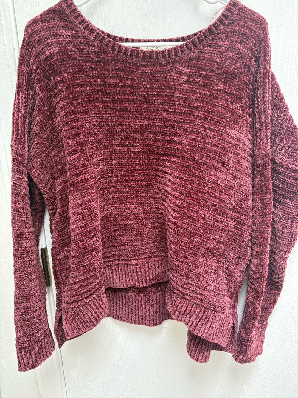 Pink Rose Marled Wine Pink Chenille Scoop Neck Sweater - soft and comfy!